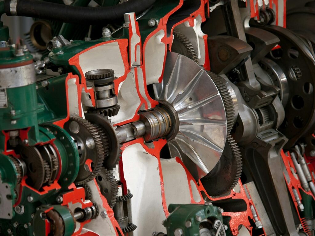 Close-up of Genuine Bearings for Chrome Gear Mechanism with Cogs